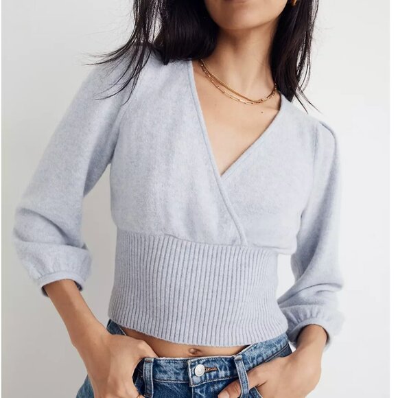 NWT Madewell Wrap V-Neck Sweater in Coziest Yarn - Picture 1 of 4